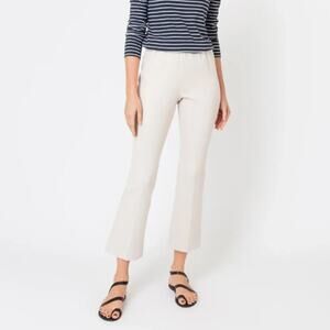 Ann Mashburn Faye Flare Cropped Pant Taupe Women's XS Stretch Elastic Waist